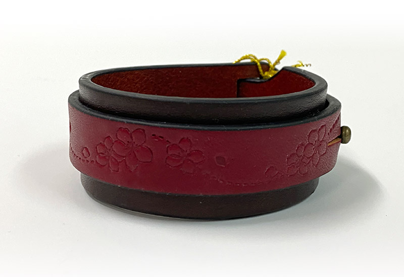 桐花戀 皮革手環-紅色